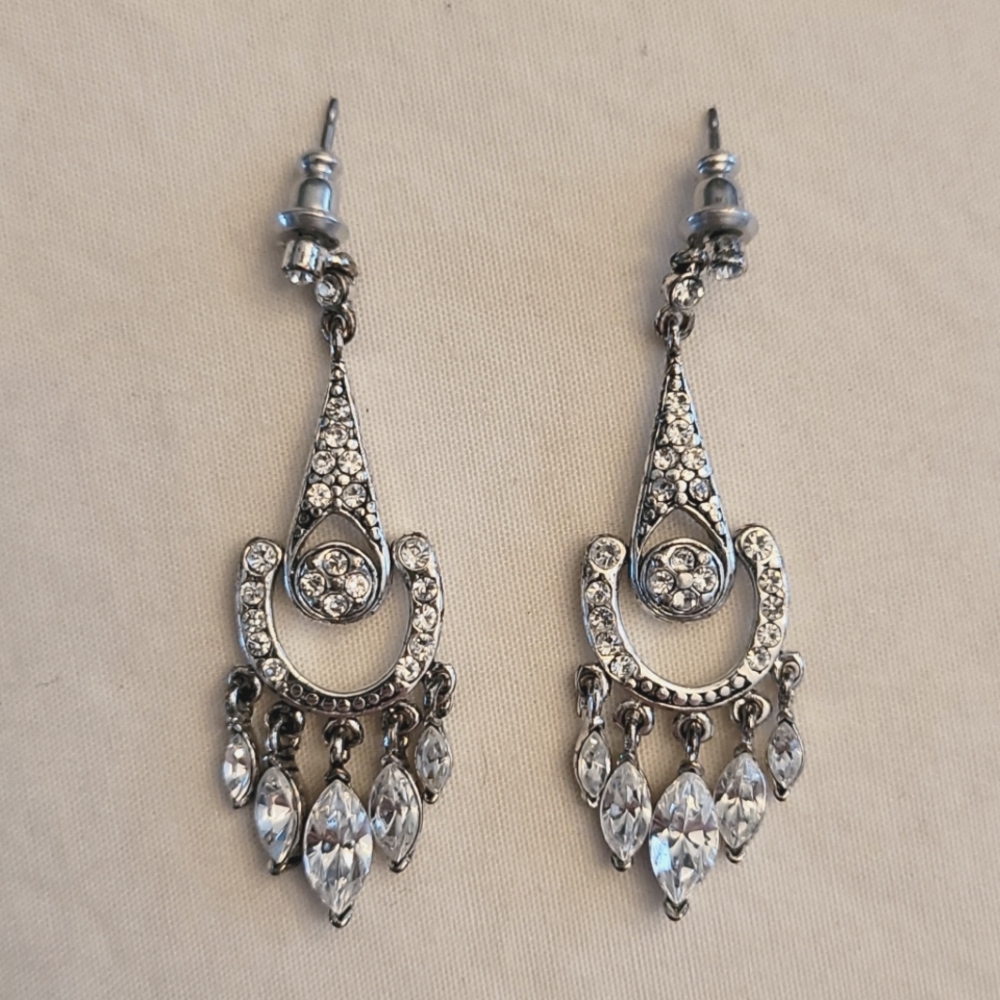 Monet chandelier rhinestone earrings